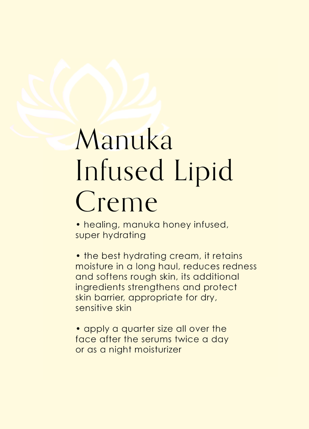 Manuka Infused Lipid Creme