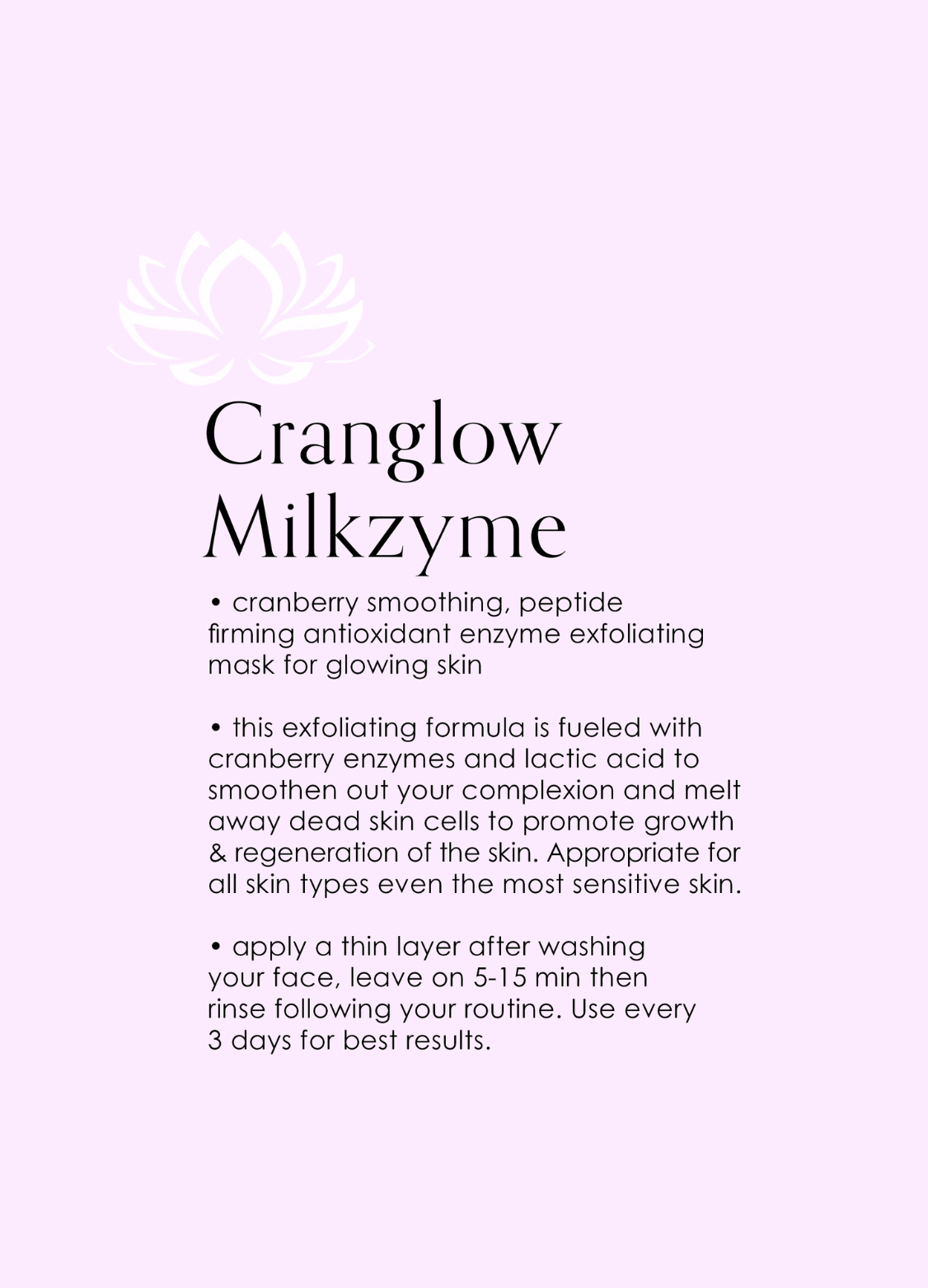 CranGlow MilkZyme Exfoliating Face Mask